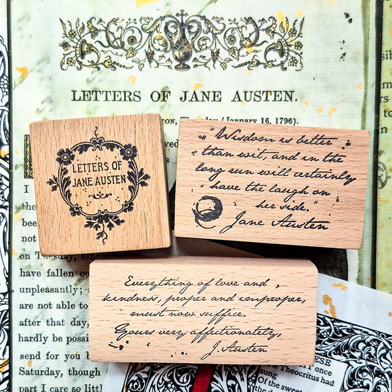 Jane Austen Letters Quotes Scrapbooking Wooden Stamp