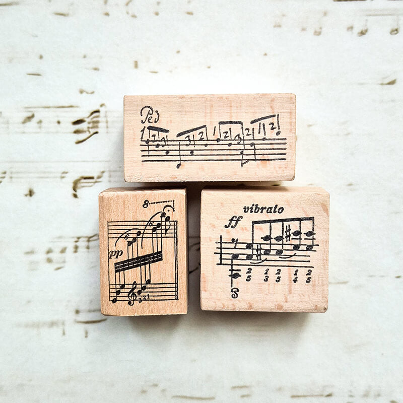 Musical Notation Erik Satie Franz Liszt Scrapbooking Wooden Stamp