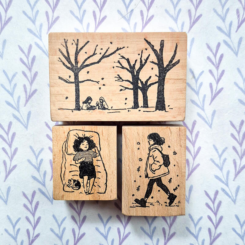 Autumn Cozy Mood Fall Winter Season Scrapbooking Wooden Stamp