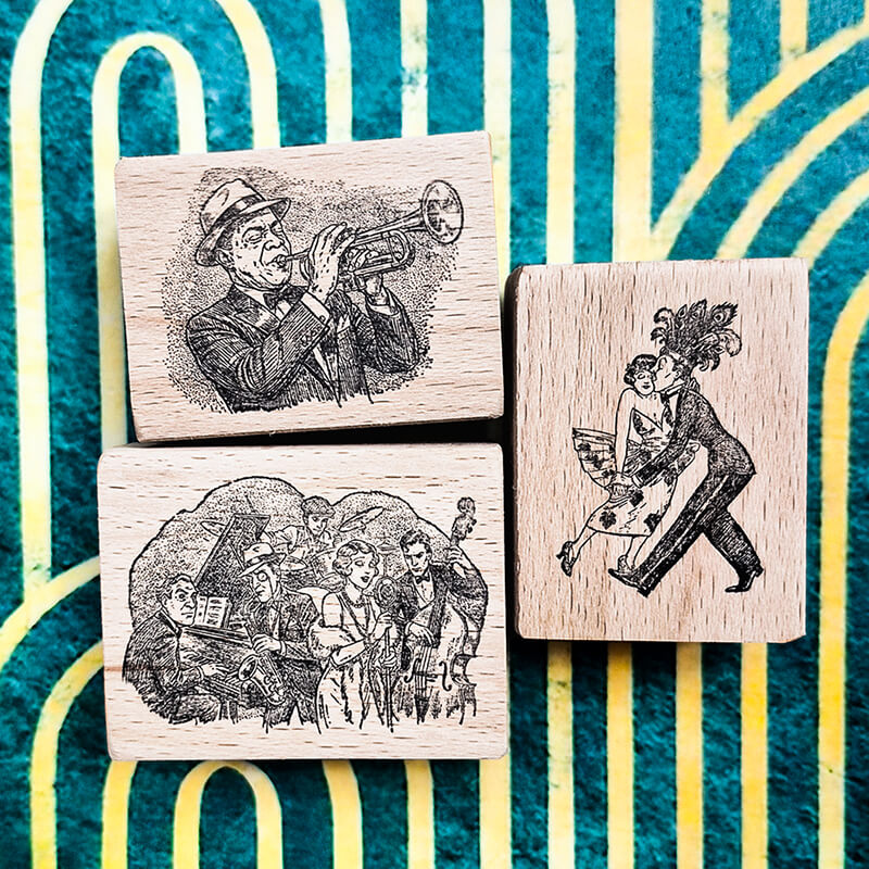 New York Roaring 20s Jazz Broadway Gatsby Scrapbooking Wooden Stamp