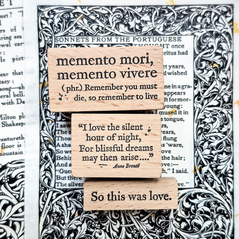 Literary Romantic Love Quotes Scrapbooking Wooden Stamp