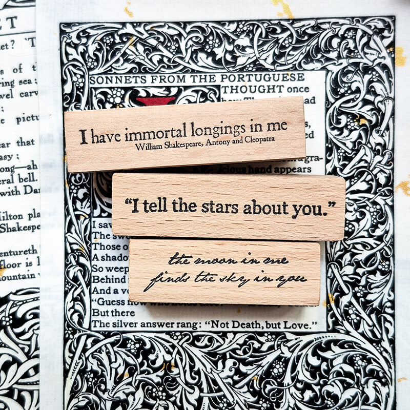 Literary Romantic Love Quotes Scrapbooking Wooden Stamp