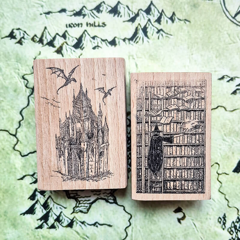 Wizard & Knight, Dungeons & Dragons Fantasy World Scrapbooking Stamp