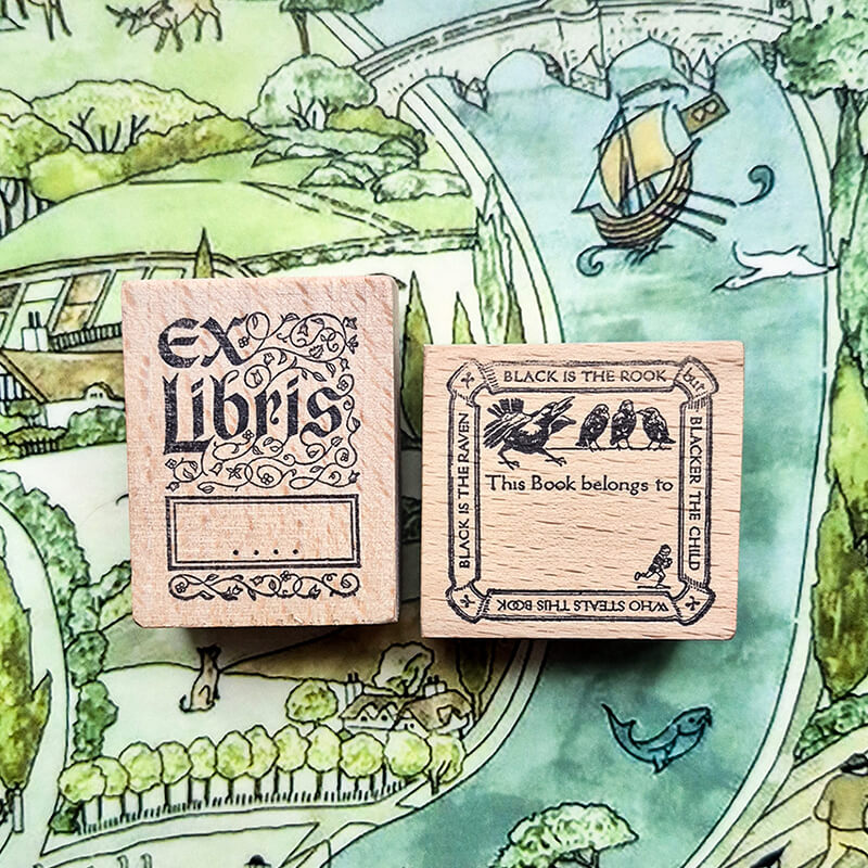Bookplate Ex Libris Library Book Lovers Scrapbooking Wooden Stamp