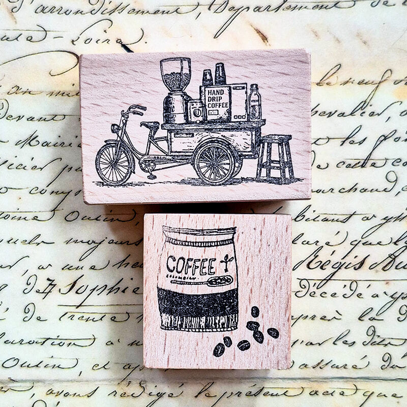 Coffee Lovers Scrapbooking Wooden Stamp