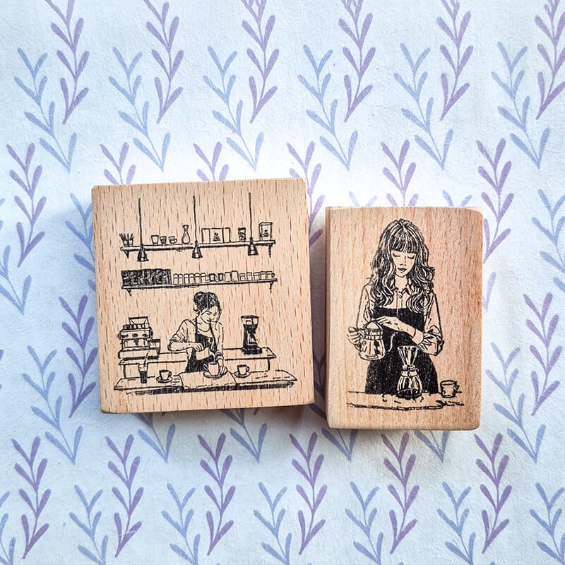 Daily Life Cats Books Coffee Scrapbooking Wooden Stamp