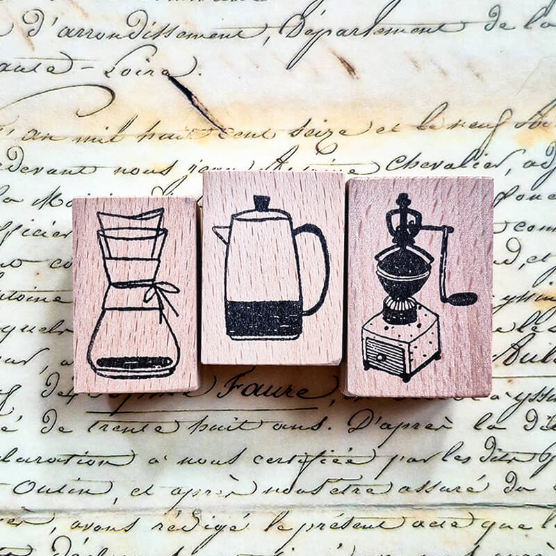 Coffee Lovers Scrapbooking Wooden Stamp