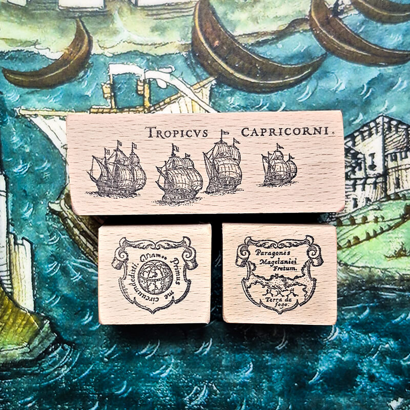 Tall Ships Galleons Age of Discovery Scrapbooking Stamp