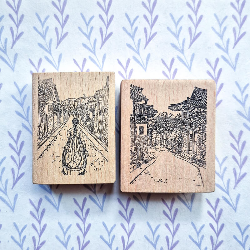 Asian Adventure Getaway Travelogue Scrapbooking Wooden Stamp