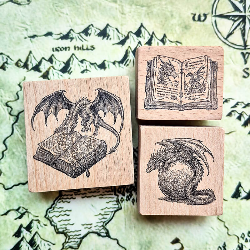 Wizard & Knight, Dungeons & Dragons Fantasy World Scrapbooking Stamp