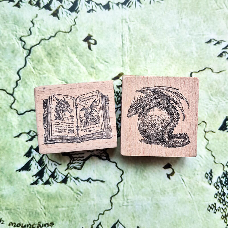 Wizard & Knight, Dungeons & Dragons Fantasy World Scrapbooking Stamp