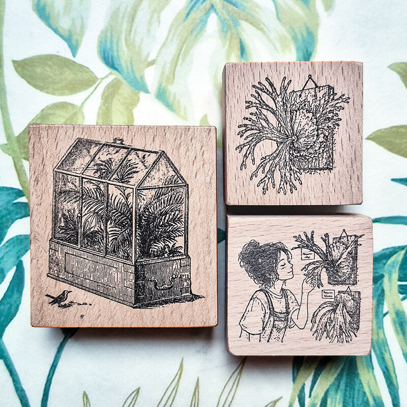 Plant Lovers Botanical Scrapbooking Wooden Stamp