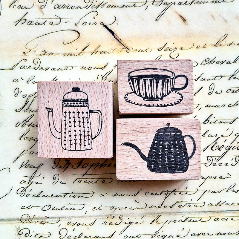 Coffee Lovers Scrapbooking Wooden Stamp