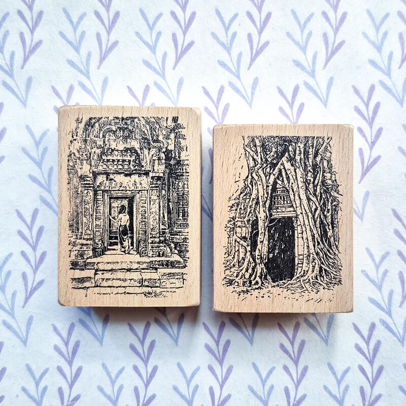 Asian Adventure Getaway Travelogue Scrapbooking Wooden Stamp