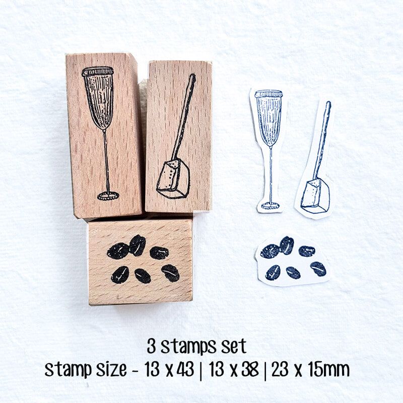Coffee Lovers Scrapbooking Wooden Stamp