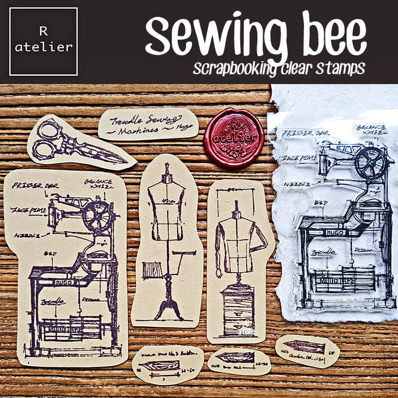 Sewing Bee Scrapbooking Clear Stamps