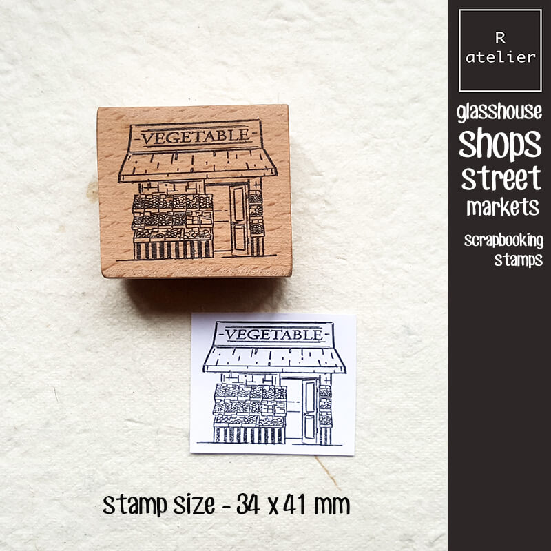 Glasshouse Shops Street Markets Scrapbooking Wooden Stamps