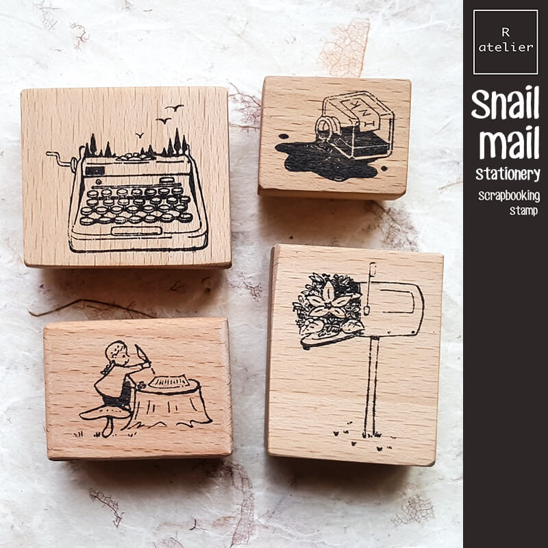 Snail Mail Stationery Scrapbooking Wooden Stamp