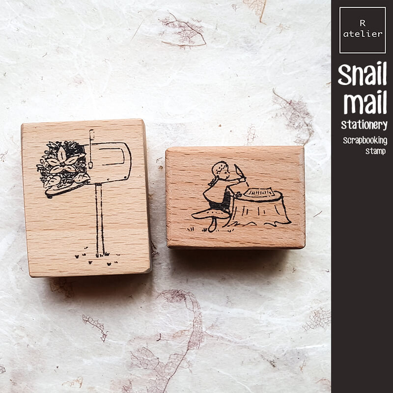 Snail Mail Stationery Scrapbooking Wooden Stamp