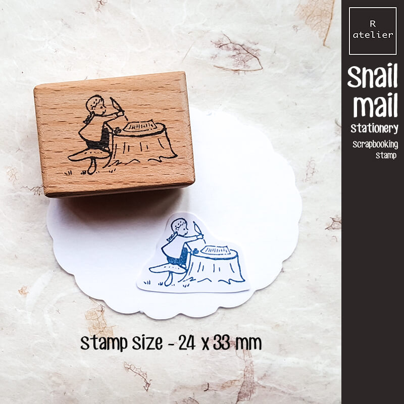 Snail Mail Stationery Scrapbooking Wooden Stamp