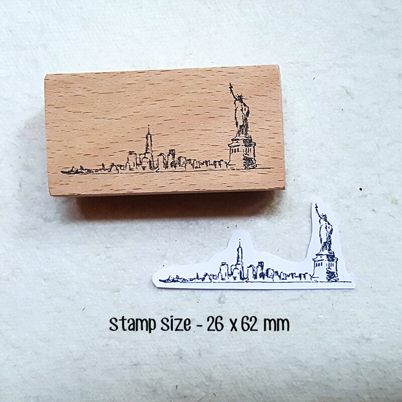 Travelogue City Landmarks Scrapbooking Wooden Stamp