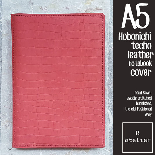 R.atelier Hobonichi A5 Leather Notebook Folio | Strawberry