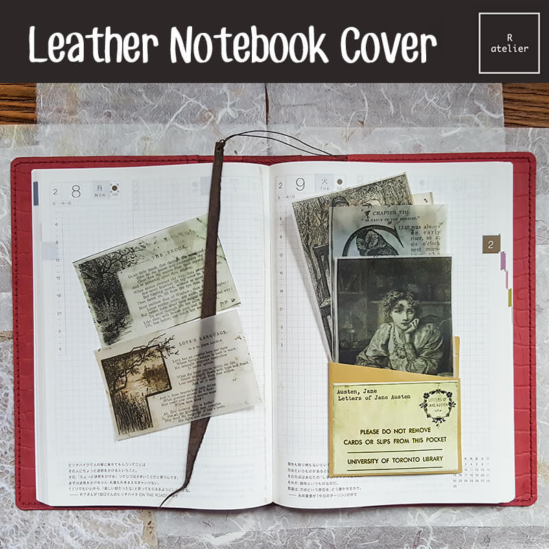 R.atelier Hobonichi A5 Leather Notebook Folio | Strawberry