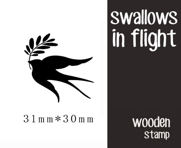 Swallows in Flight Scrapbooking Wooden Stamps