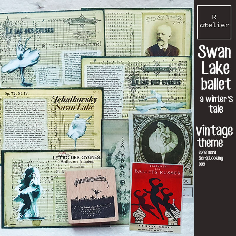 Swan Lake Ballet Junk Journal Scrapbooking Box