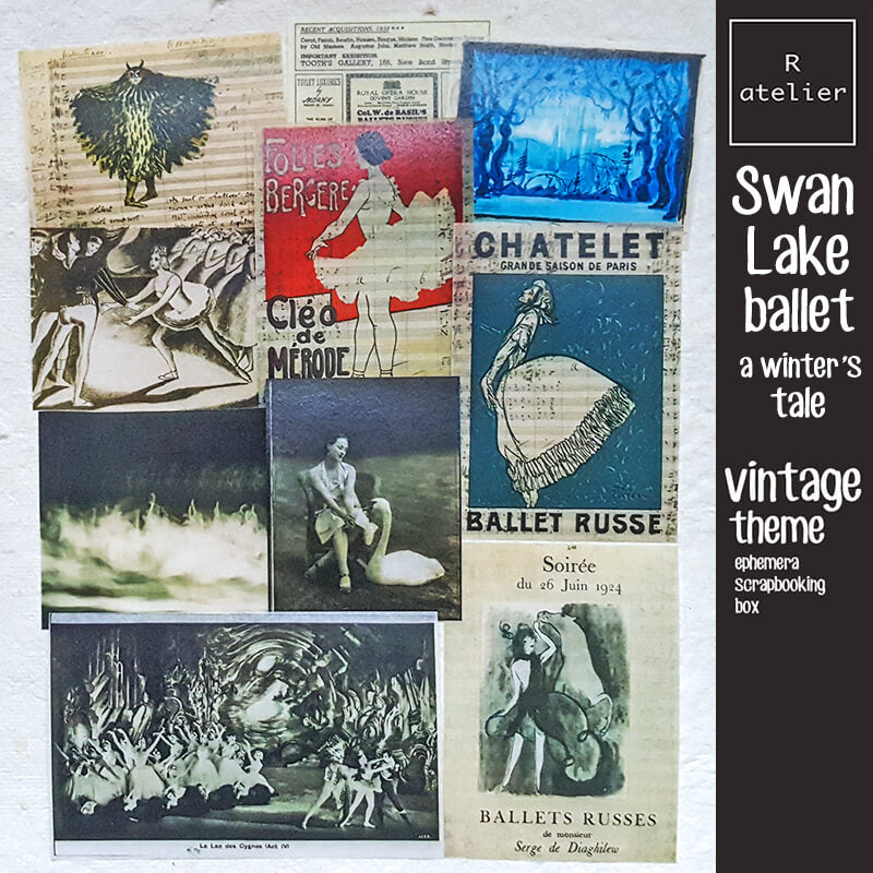 Swan Lake Ballet Junk Journal Scrapbooking Box