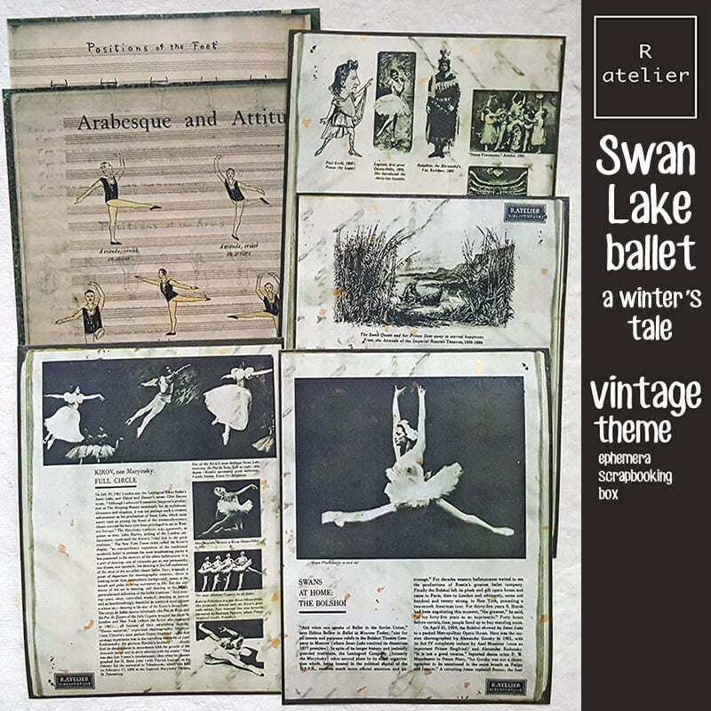 Swan Lake Ballet Junk Journal Scrapbooking Box