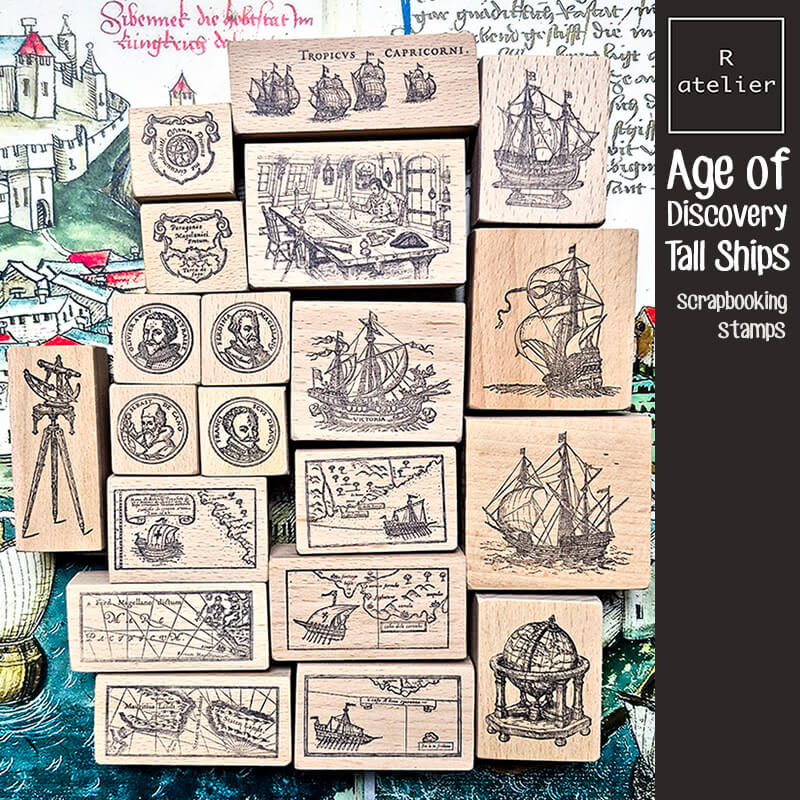 Tall Ships Galleons Age of Discovery Scrapbooking Stamp