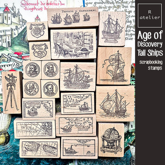 Tall Ships Galleons Age of Discovery Scrapbooking Stamp