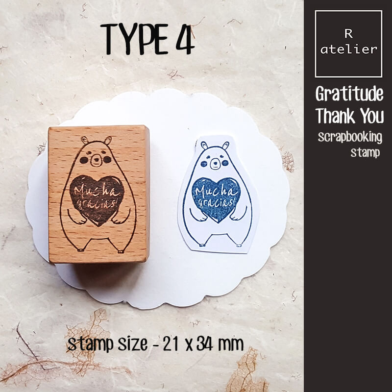 Be Thankful Be Mindful Gratitude Scrapbooking Wooden Stamp