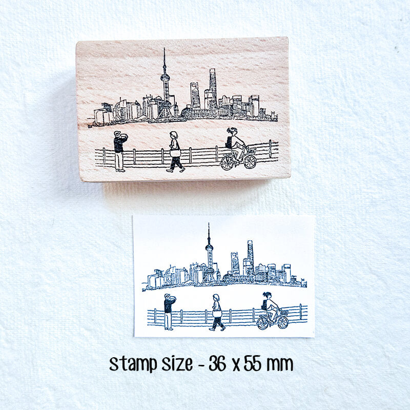 Daily Life Travelogue Scrapbooking Wooden Stamp