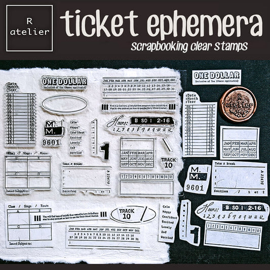 Ticket Ephemera | Scrapbooking Clear Stamps Set