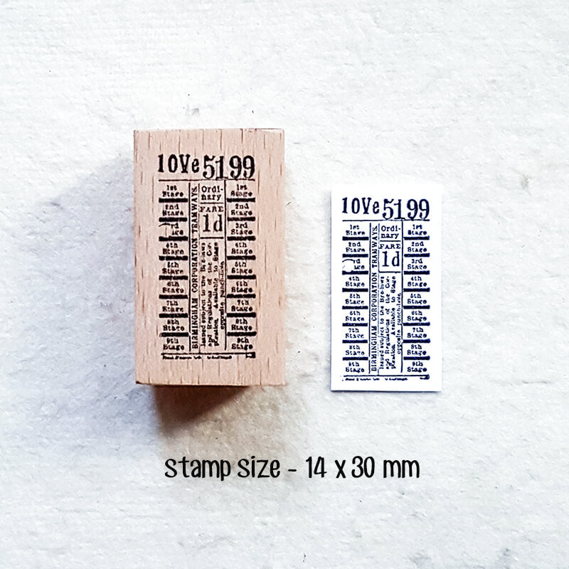 Old Tramways Streetcars Scrapbooking Wooden Stamp