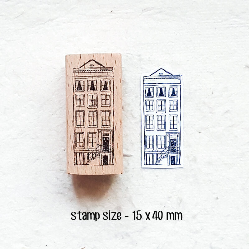 Townhomes Brownstones Houses Scrapbooking Wooden Stamp