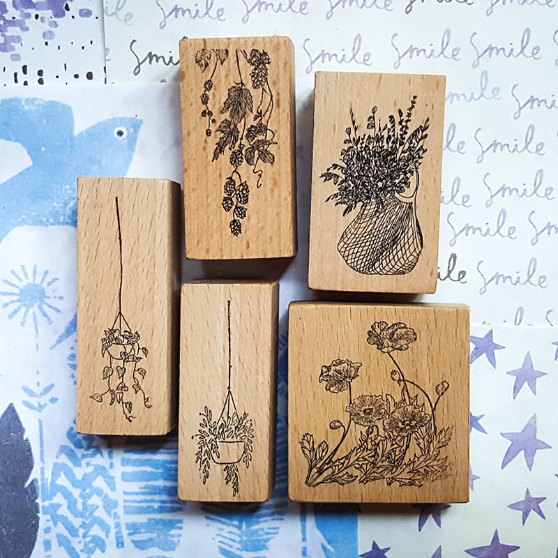 Trailing Hanging House Plant Scrapbooking Wooden Stamp