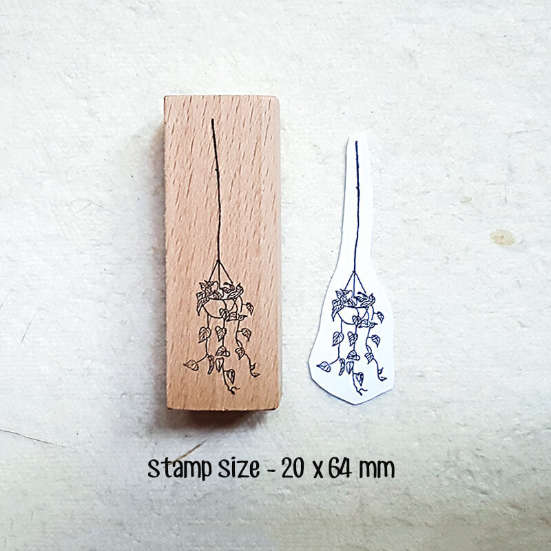 Trailing Hanging House Plant Scrapbooking Wooden Stamp