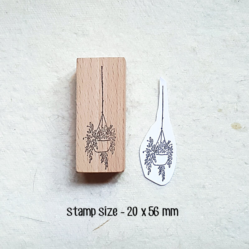 Trailing Hanging House Plant Scrapbooking Wooden Stamp