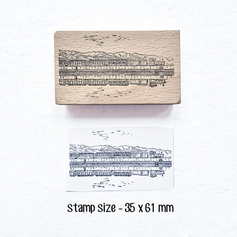 Wanderlust Alpine Mountain Hiking Travelogue (2) Scrapbooking Wooden Stamp