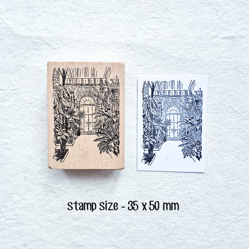 Botanical Garden Tropical Greenhouse Scrapbooking Wooden Stamp