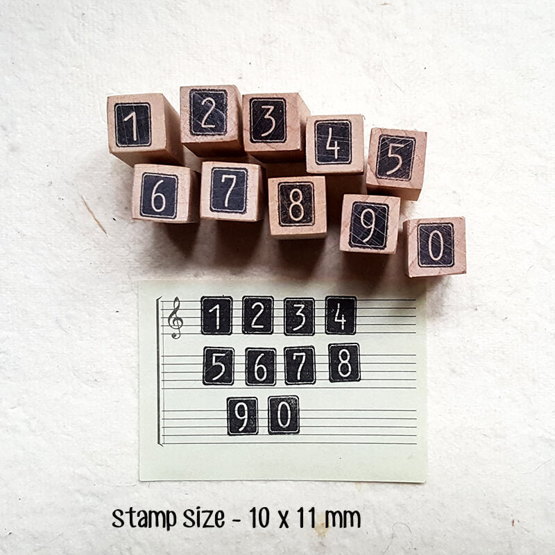 Vintage Typewriter Style Numbers Scrapbooking Wooden Stamp