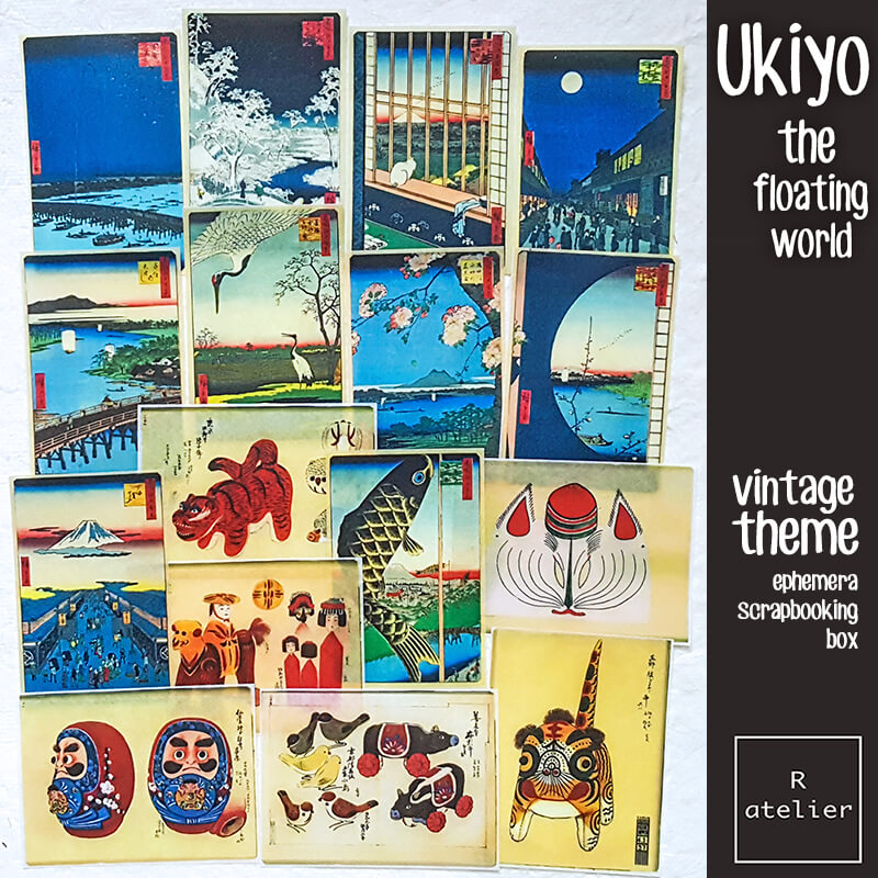 Ukiyo Japanese Ephemera Scrapbooking Junk Journal Kit