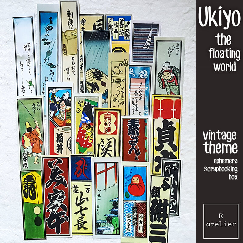 Ukiyo Japanese Ephemera Scrapbooking Junk Journal Kit