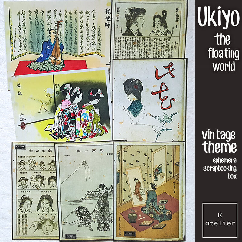 Ukiyo Japanese Ephemera Scrapbooking Junk Journal Kit