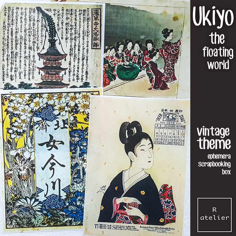 Ukiyo Japanese Ephemera Scrapbooking Junk Journal Kit