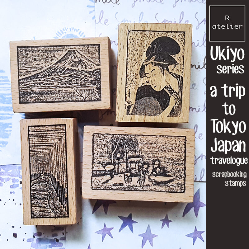 Ukiyo Japan Travelogue Scrapbooking Wooden Stamp