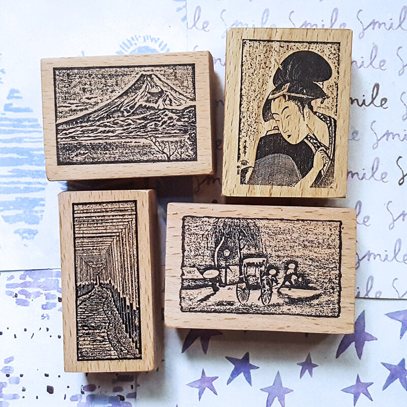 Ukiyo Japan Travelogue Scrapbooking Wooden Stamp